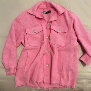 Zara pink button up shirt
